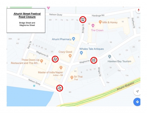 2019 12 08 Ahuriri Street Fest Road Closure Map