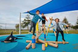 Kids playing on the new Westshore Playground