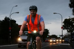 iWay Be Safe Be Seen Campaign Cyclist Riding at Night
